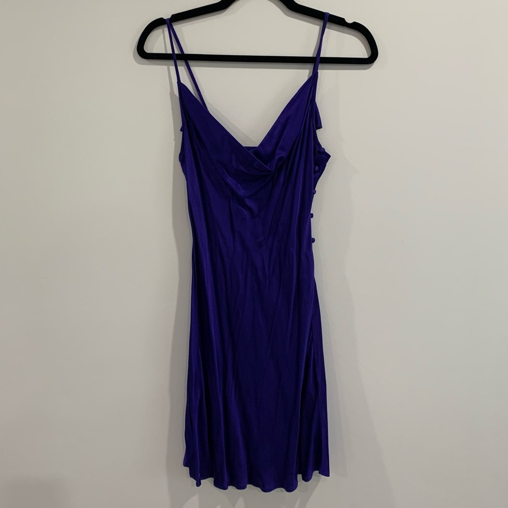 NWOT Purple Silky Mini Dress S